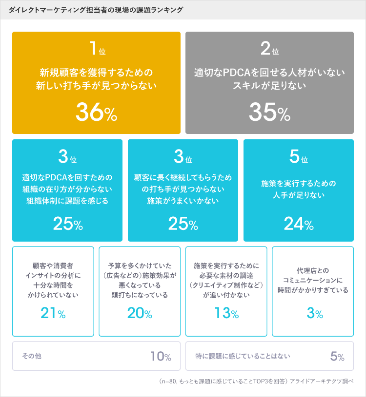 ダイレクトマーケティング担当者の現場の課題ランキング